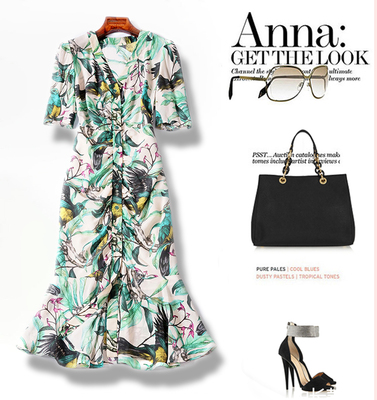 垂坠连衣裙遮肚韩版高腰