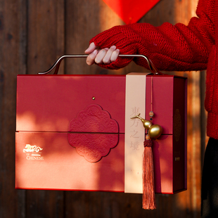 2026新款新年礼盒高档包装盒硬盒春节过年节日茶叶伴手礼盒空盒子