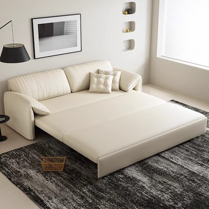 奶油新款沙发床两用家用办公双人1米5可变二成人抽拉伸缩可折叠床