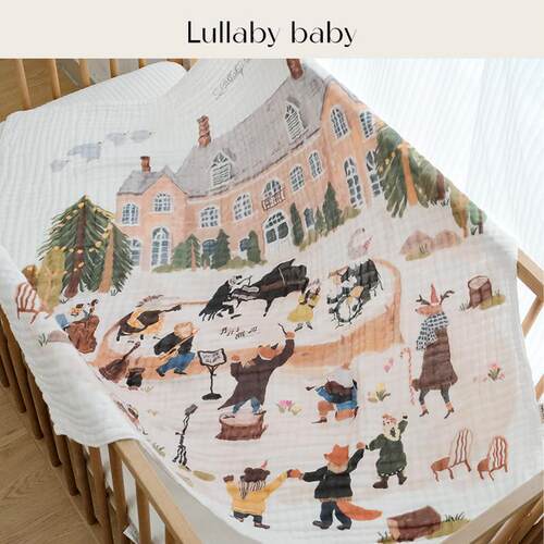 lullabybaby婴儿浴巾纱布浴巾