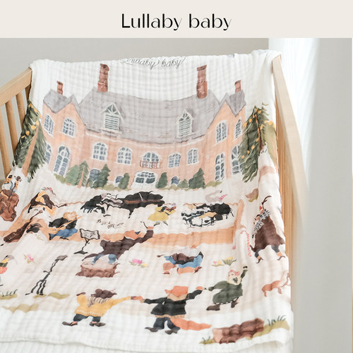 lullabybaby薇瑕不退换！婴儿浴巾六层纱布浴巾儿童浴巾宝宝洗澡