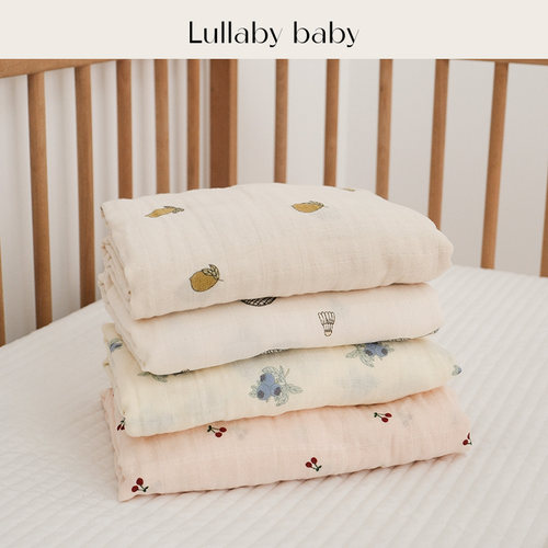 lullabybaby婴儿纱布包单盖毯子