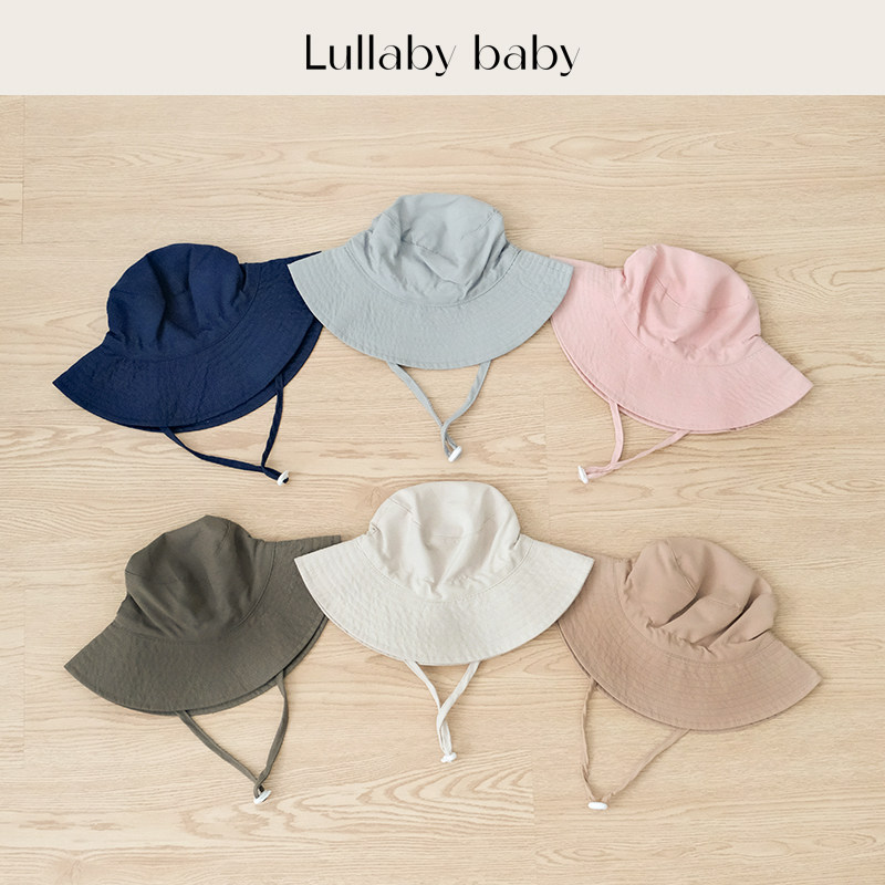 lullabybaby婴儿遮阳帽大帽檐夏款男女宝宝防晒帽新生儿童渔夫帽