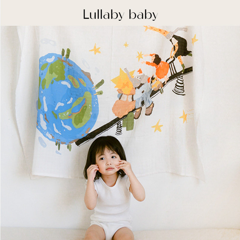 lullabybaby新生儿纱布包单包巾包被大方巾婴儿盖毯宝宝浴巾春夏