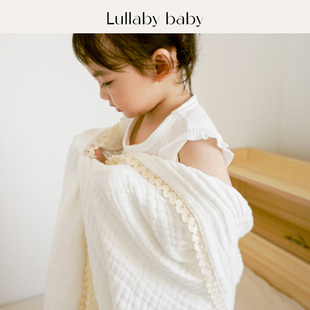 lullabybaby嬰兒六層紗布浴巾純棉柔軟吸水速干寶寶蓋毯洗澡浴巾