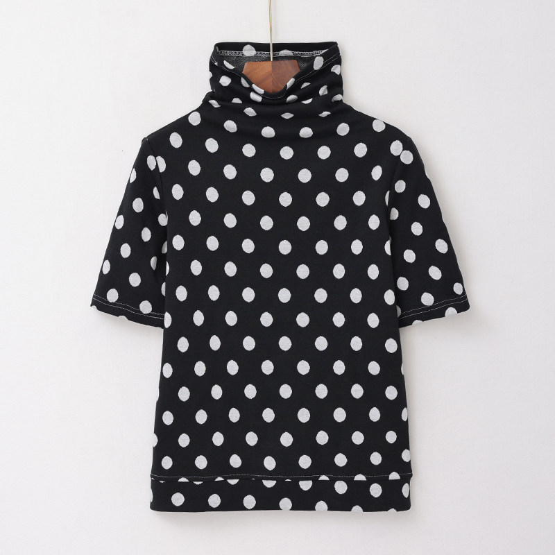 春秋新女士五分中袖波点冬装上衣针织衫上衣弹力休闲高领T恤打底,女装/女士精品,T恤,淘宝优惠券,粉丝福利购,淘宝优惠卷