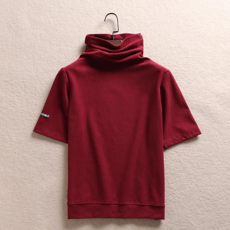 春秋装新款女装大码纯棉中袖T恤高领堆堆领休闲磨毛面料打底衫t恤在类目 女装/女士精品, T恤中 - 来自Buy2taobao.com提供专业的淘宝代购服务