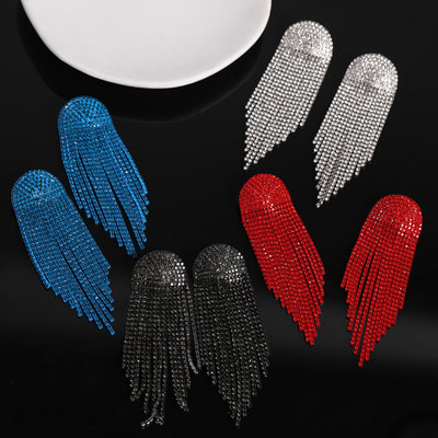 欧美女水钻水钻925银针耳钉