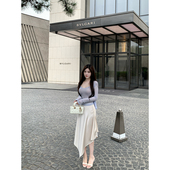 飘逸感多片裁剪缎面百搭荷叶半身裙 SWAN司凰轻奢 现货9折 THE