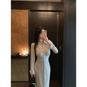 优雅衬衣式 茶歇裙针织连衣裙 SWAN司凰轻奢 法式 现货5折 THE