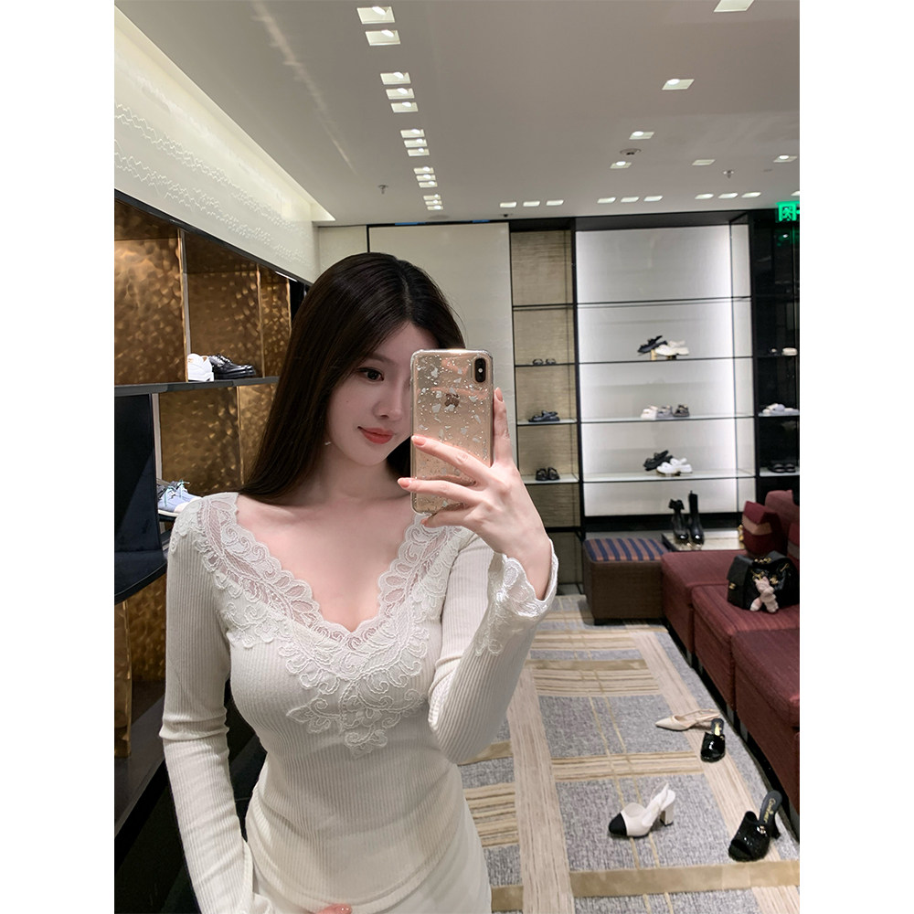 蕾丝针织上衣/中古毛呢蕾丝半裙