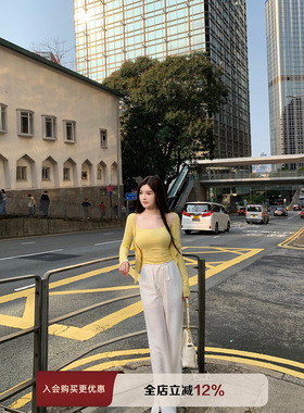 【现货8折】THE SWAN司凰轻奢  慵懒垂感小白裤松弛感抽绳休闲裤