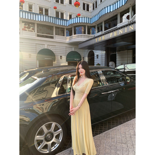 lace花边针织裙收腰显瘦百褶连衣裙女 浪漫满屋 THE SWAN司凰轻奢