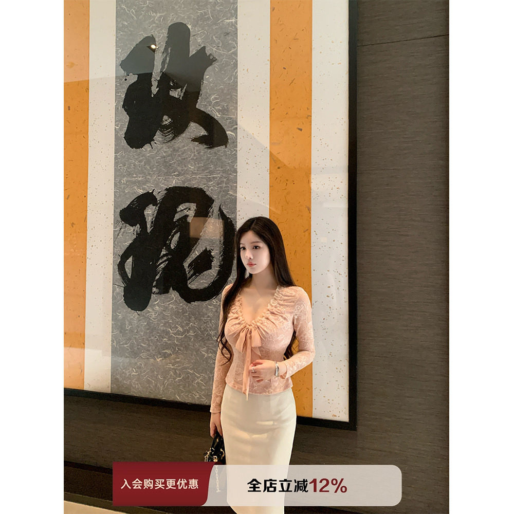 THE SWAN司凰轻奢 很难不爱的感觉 绑带雪纺衫设计感小众蕾丝上衣,女装/女士精品,蕾丝衫/雪纺衫,淘宝优惠券,粉丝福利购,淘宝优惠卷