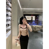 现货9折 THE SWAN司凰轻奢 日常百搭针织开衫 拼接蕾丝吊带套装