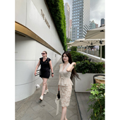 现货9折 THE SWAN司凰轻奢 纯欲氛围感雪纺上衣 蕾丝半裙