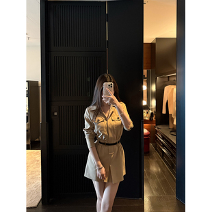 THE SWAN司凰轻奢 预习秋天 复古修身显瘦裙子气质收腰衬衣连衣裙