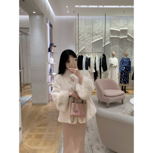 口毛仿水貂皮草气质保暖短外套 小优雅100狐狸袖 THE SWAN司凰轻奢