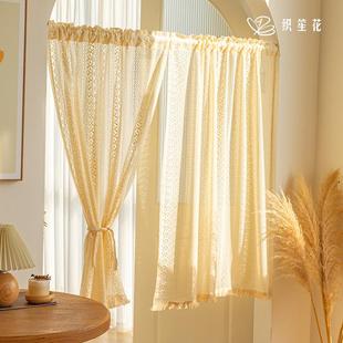 蕾丝门帘隔断帘店铺商用复古高级感门帘流苏ins风薄纱半帘 ZSH法式