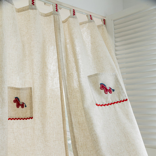 织笙花复古小马布艺门帘家居半开式可定制法式复古门帘半帘遮挡帘