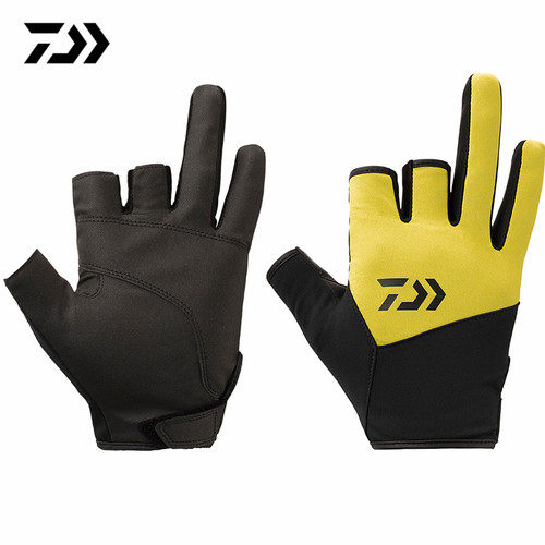 DAIWA钓鱼手套进口皮革防风保温