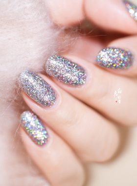 爆闪钻石山 俄罗斯dance legend指甲油STEP银色holo全息亮片5free