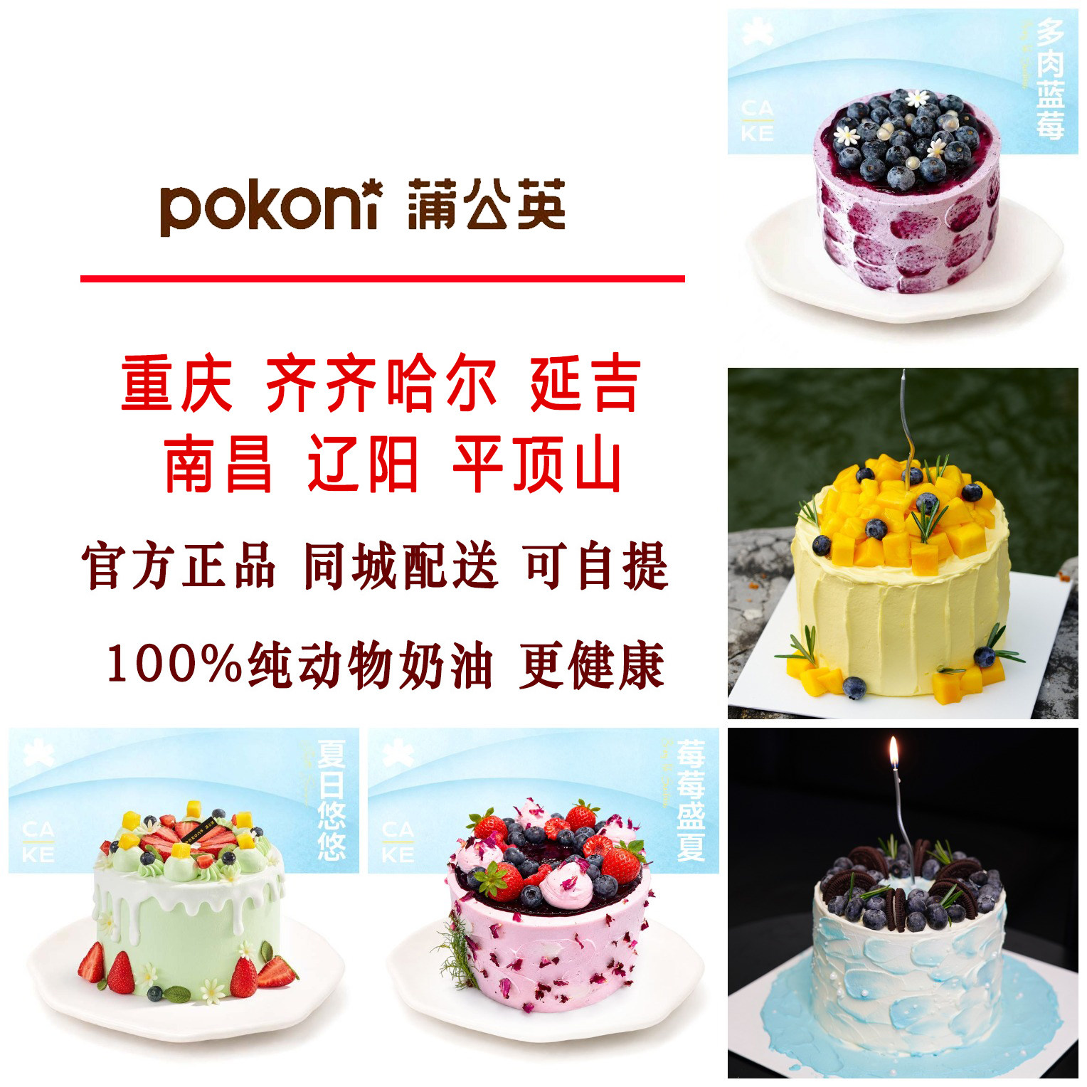 重庆蒲公英蛋糕同城齐齐哈尔延吉安阳辽阳平顶山生日提货券配送