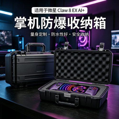 适用于微星Claw8 EX Al+掌机防爆收纳箱手提包防震抗压游戏机配件