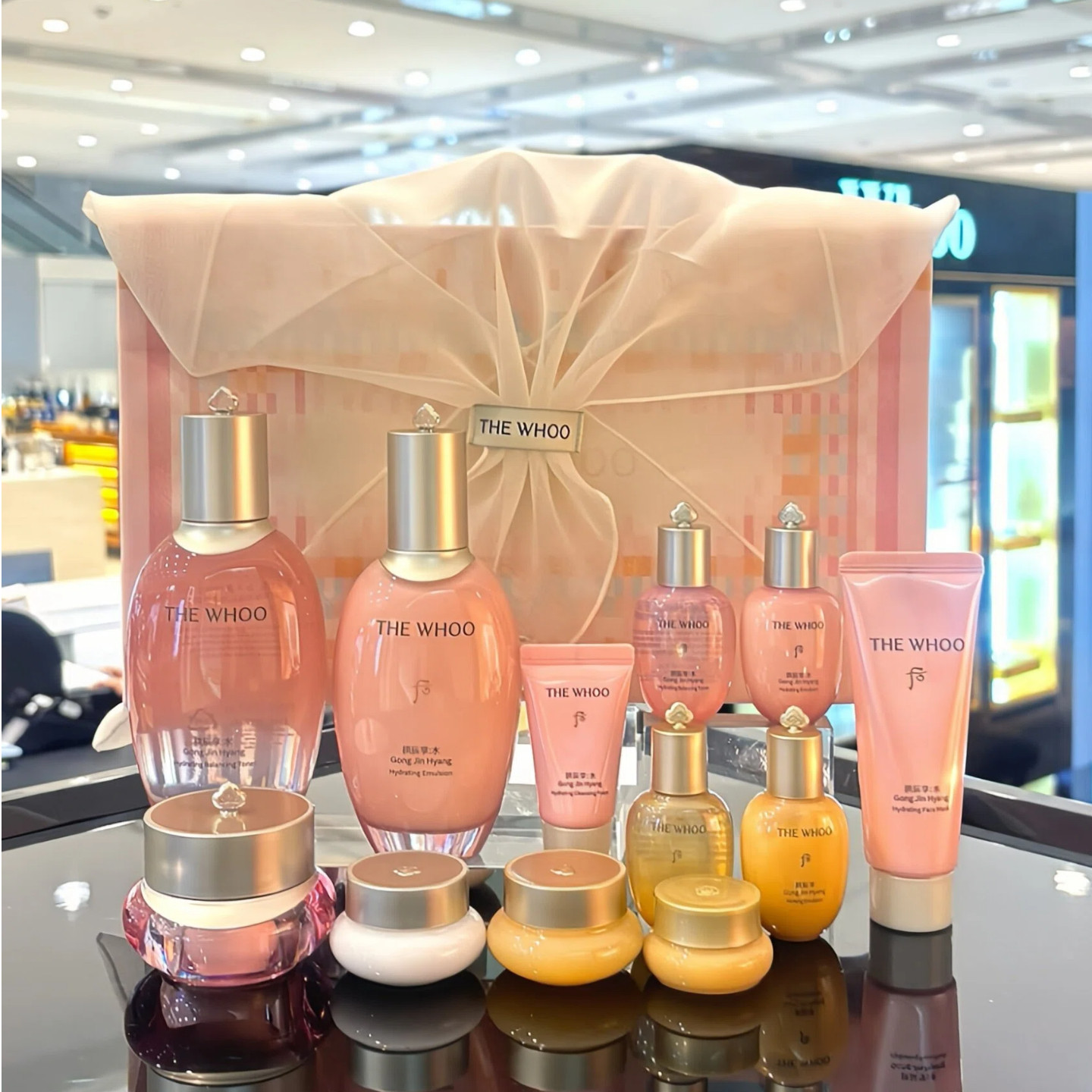 whoo后水妍水乳精华面霜套盒粉色睡眠面膜韩国本土代购直邮