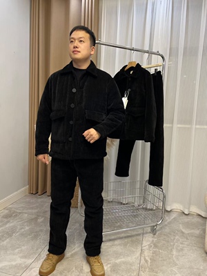 8090正品黑色雪尼尔三层夹棉加厚睡衣男士保暖可外穿家居服套装