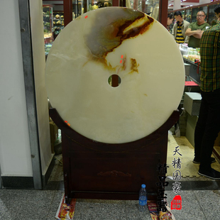 玉器摆件玄关 天然玉石摆件大号 平安扣玉摆件客厅 落地摆件 正品