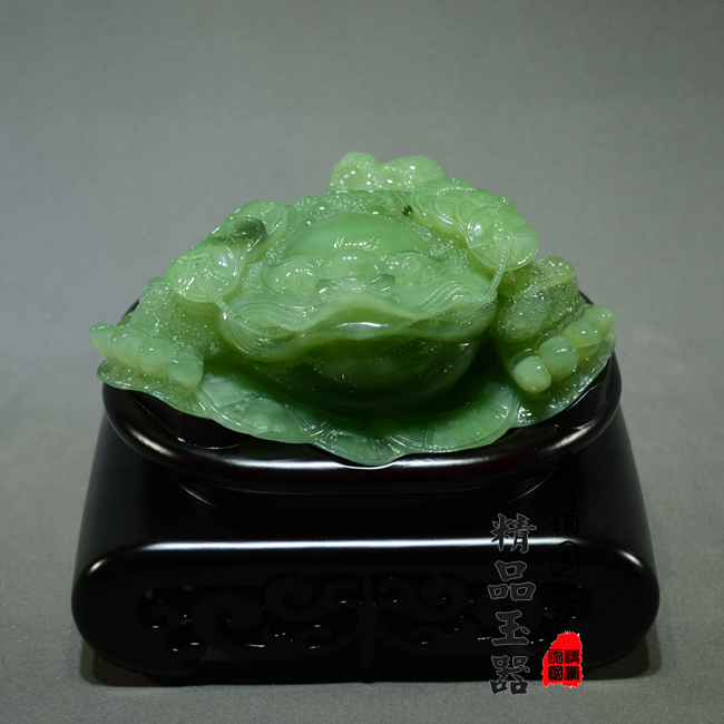 天然岫玉金蟾摆件家居玄关办公室