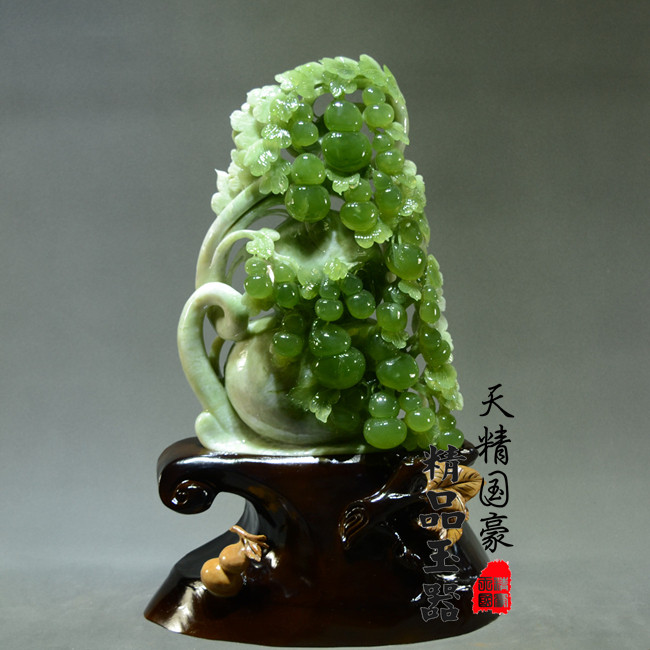 玉石摆件客厅天然岫玉摆件原石玉雕摆件家居玄关乔迁开业礼品葫芦