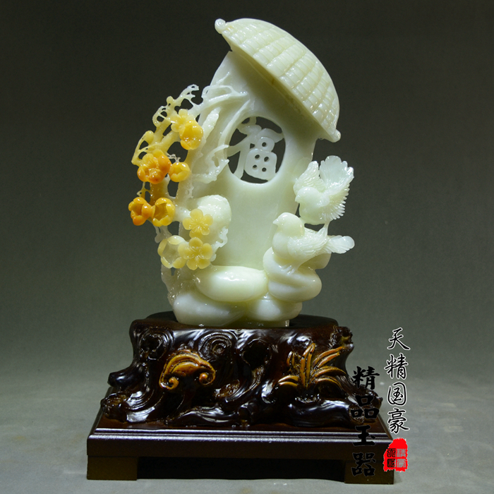 摆件玉石天精国豪手工雕刻