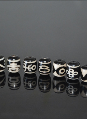 藏式天然玛瑙四眼五眼散珠子