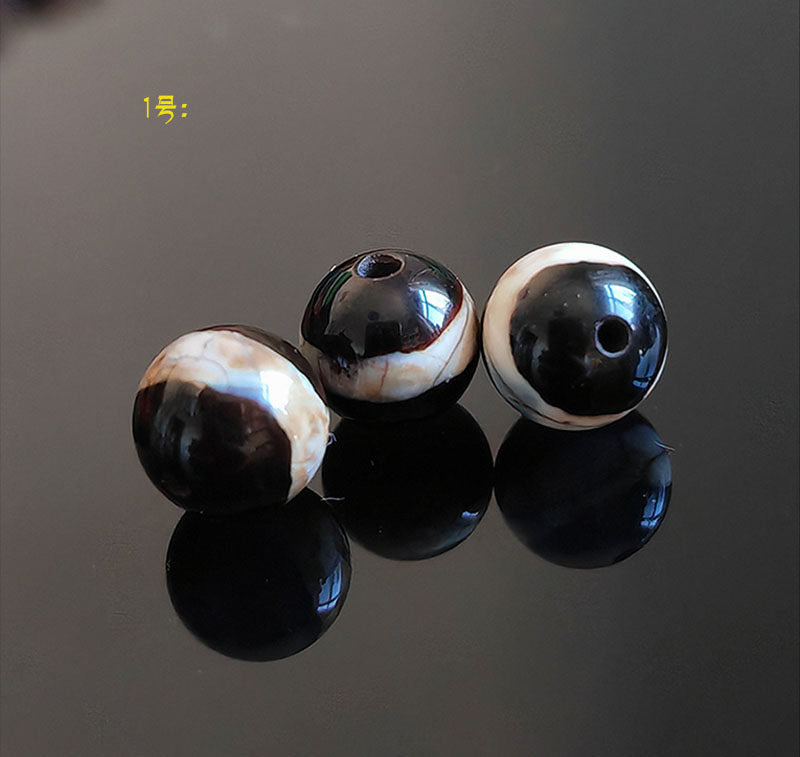天然西藏玛瑙一线药师龙纹天珠散珠手链项链佛珠配件隔珠1颗