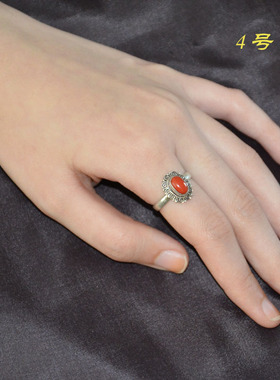 戒指指环活口尼泊尔纯银925天然