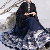 马面裙套装 女山海月明衬衫 高级日常 短衫 瞳莞原创明制竖领对襟大袖