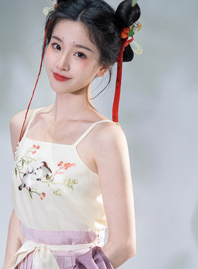 瞳莞原创汉服圆啾一班吊带汉服抹胸百搭透气背心女上衣短春夏新款