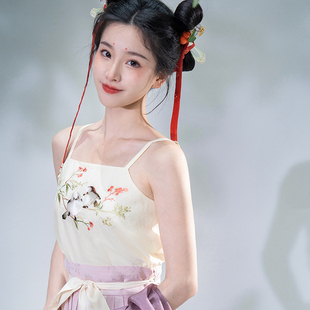 瞳莞原创汉服圆啾一班吊带汉服抹胸百搭透气背心女上衣短春夏新款