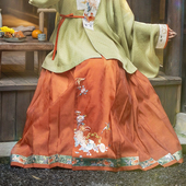 瞳莞原创汉服和蟹如意2025明制梯形褶马面裙绣花新款 百搭日常