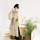 瞳莞汉服知微竖领直袖 云肩马面裙原创设计春秋精致百搭 对襟长衫