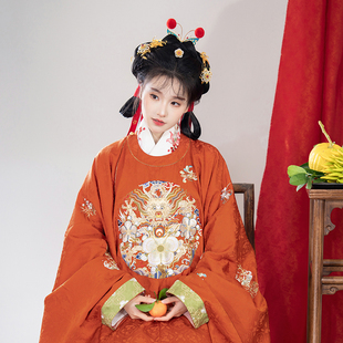 瞳莞原创圆领大襟大袖短袄灵龙启瑞明制汉服女中国风龙年新年款