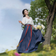 瞳莞汉服青山远夏季 齐腰九片裙百搭显瘦亲肤新品 女圆领半袖 短衫