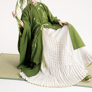 瞳莞汉服秋季新品粼粼显瘦裙子百搭轻奢高级感鱼鳞裙气质波浪裙女