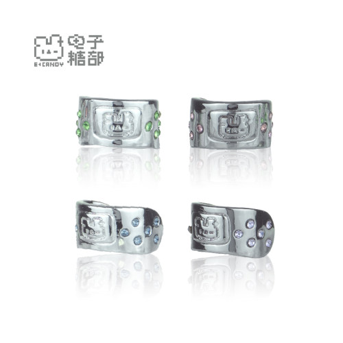 电子糖部铜合金彩色水钻耳骨夹