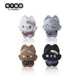 电子糖部原创 长毛猫猫戒指植绒黑白棕可爱甜酷巴恩风 猩甜猫猫