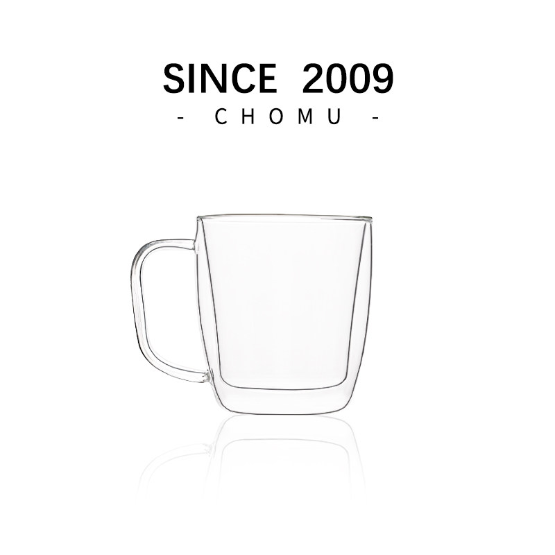 双层高硼硅玻璃咖啡杯水杯家用耐高温大容量马克杯女生茶杯带把手