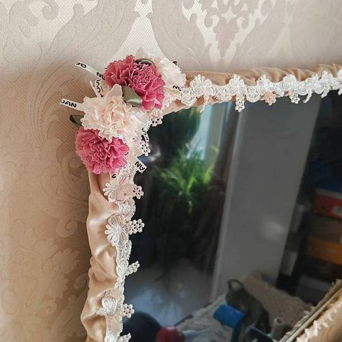 新品欧丝蕾丝缎带花朵布艺电视围边液晶电视机罩边框套26-75英寸