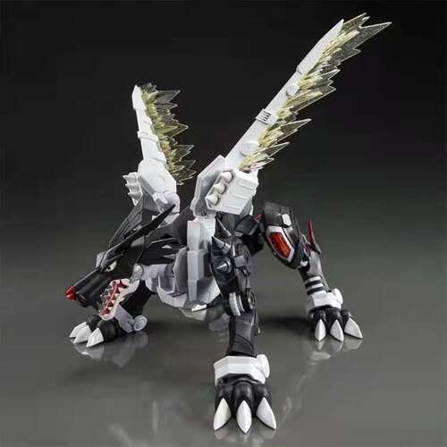 模动魂合金着色万代 Figure-rise 数码宝贝 暗黑钢铁加鲁鲁兽拼装
